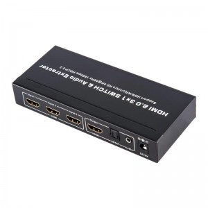 V2.0 Υποδοχή HDMI 3x1 Switcher & Υποστήριξη Υπογούφερ Ήχου ARC Ultra HD 4Kx2K @ 60Hz HDCP2.2 18Gbps