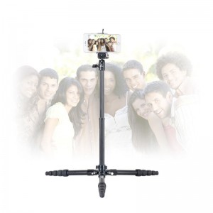 Kingjoy SF056 5 πτυσσόμενα σετ τριπόδων με χαμηλή γωνία λήψης και κεντρική στήλη μπορούν να χρησιμοποιηθούν ως μονόποδα