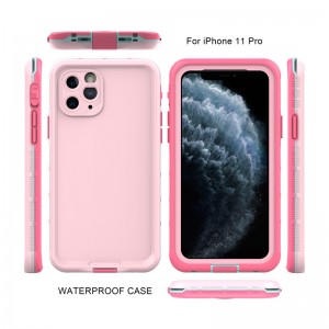 Apple iphone 11 pro waterpro 100 αδιάβροχο τηλέφωνο θήκη iphone 11 pro waterpro pro pro waterpro puch (ροζ) με συμπαγές χρώμα πίσω κάλυμμα