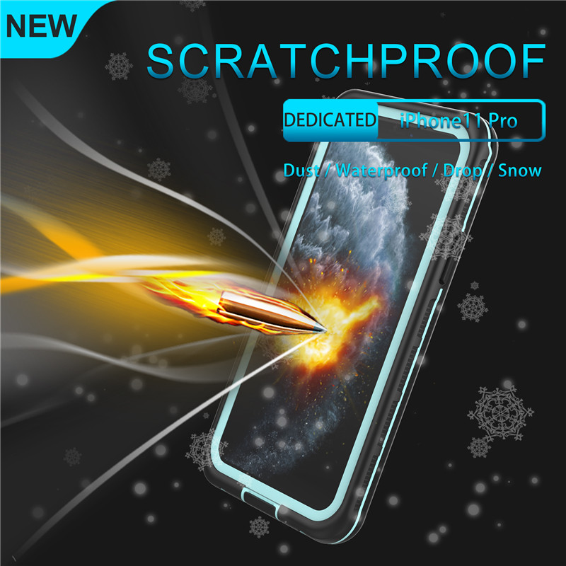 Αδιάβροχο αξεσουάρ για κινητά τηλέφωνα αδιάβροχη τσάντα για υποβρύχιο κινητό τηλέφωνο για iphone 11 pro (μπλε) με ανοιχτό πίσω κάλυμμα