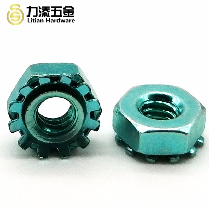 Χονδρικό εμπόριο γαλάζιου ψευδαργύρου M3-M12 ανθρακικού χάλυβα Keps παξιμάδια για επικοινωνίες