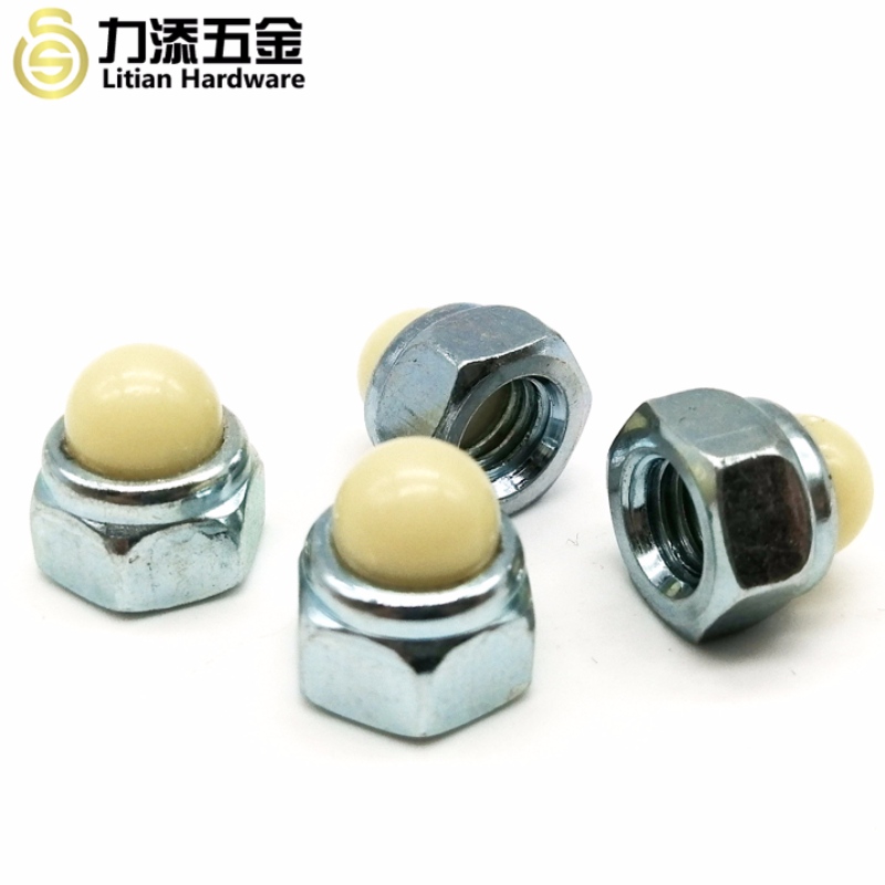 Υψηλής ποιότητας DIN986 ψευδαργυροποιημένο με M3-M12 ανθρακικό χάλυβα Nylon hex cap nut