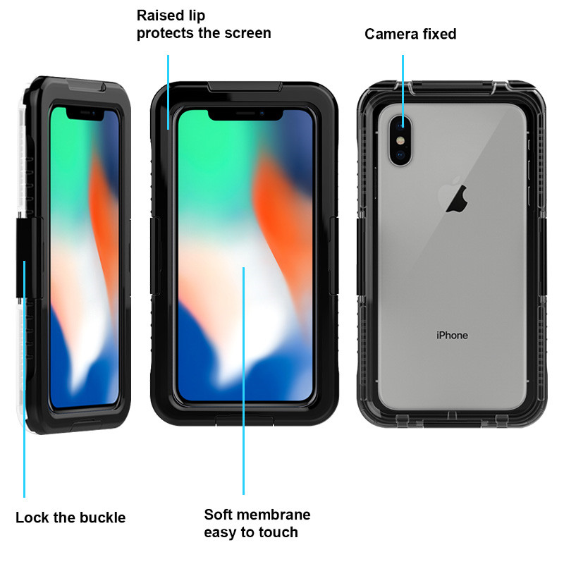 Apple iphone XS Max wterproof περίπτωση για κολύμπι (Μαύρο)