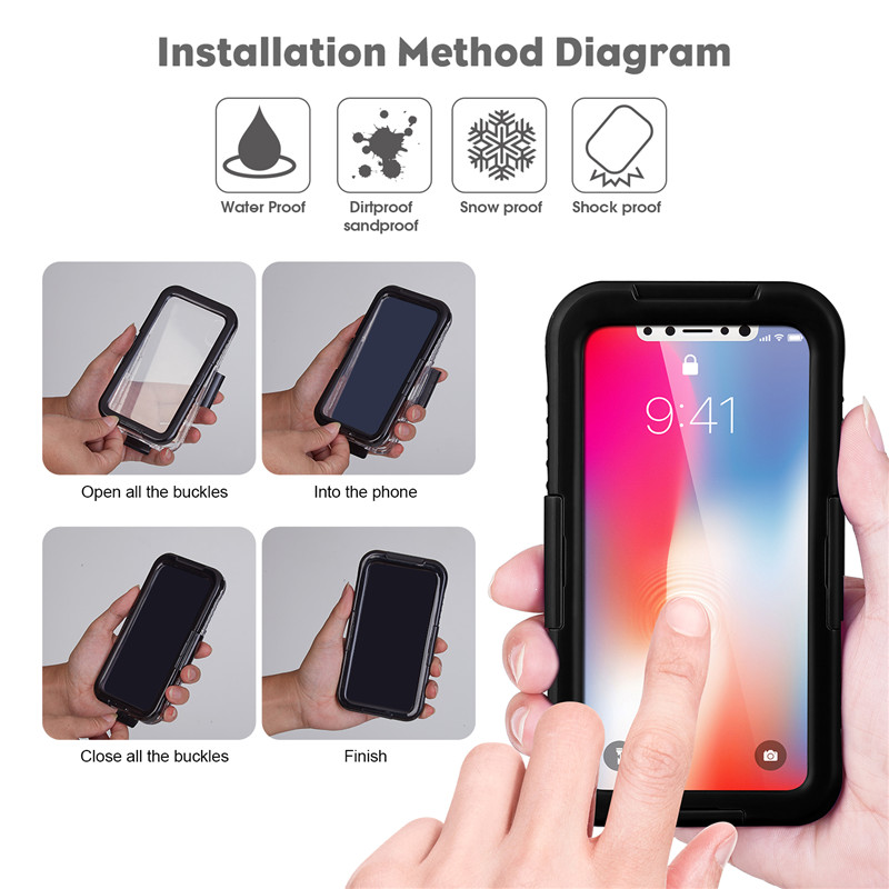 Αδιάβροχη θήκη κινητού iphone XS αδιάβροχη θήκη φθηνή θήκη iphone περίπτωση (Μαύρο)