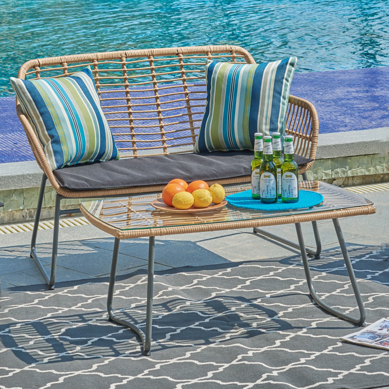 Ράψιμο καναπέ 4τμ χάλυβα και λυγαριά