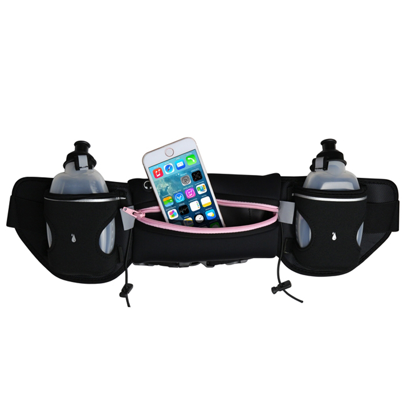 Προσαρμοσμένη εξωτερική σπορ κάτοχος μπουκαλιών νερού αδιάβροχη ζώνη μέσης λειτουργίας