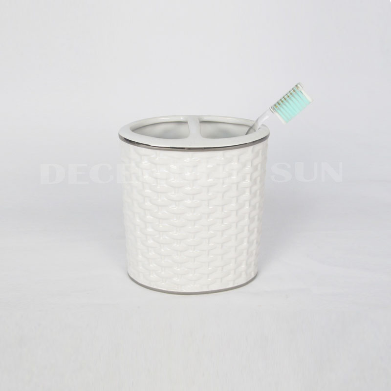 2020 Καλύτερη τιμή λευκό μπαμπού πορσελάνης ύφανση αξεσουάρ μπάνιου