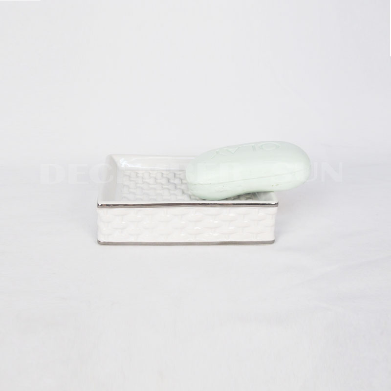 2020 Καλύτερη τιμή λευκό μπαμπού πορσελάνης ύφανση αξεσουάρ μπάνιου