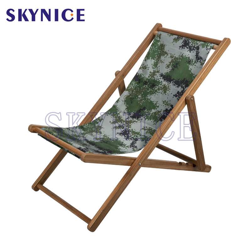 Factory Hot Sale Wooden Canvas Folding Reciling Beach Chair