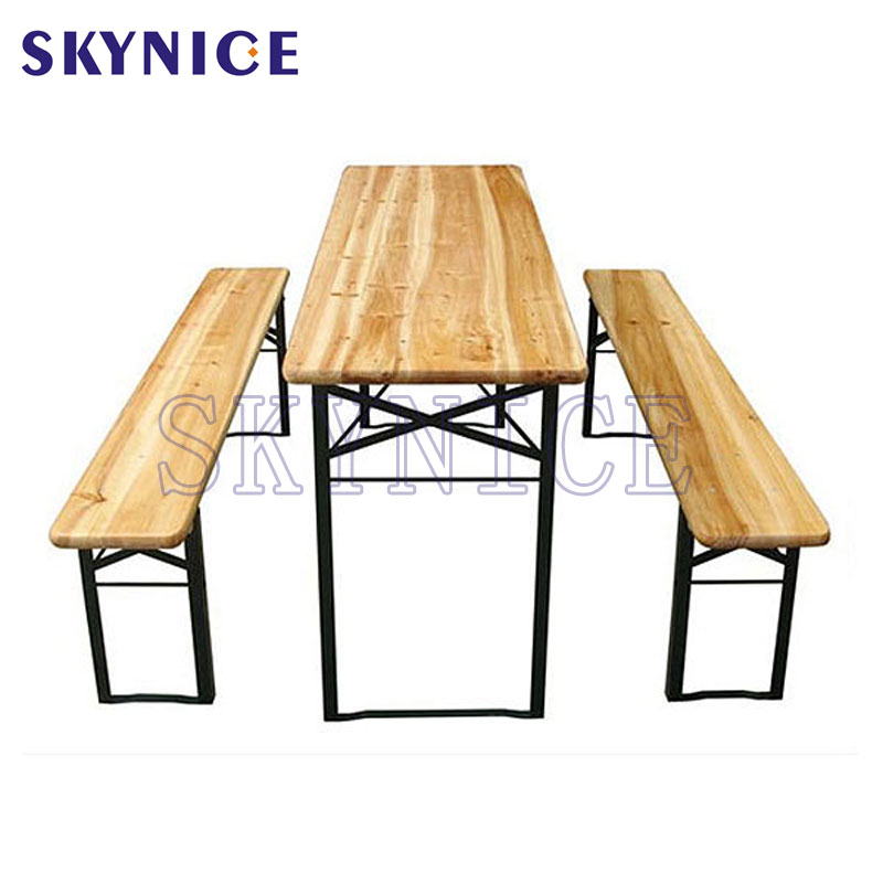 Μόδα Δημοφιλής Καιρός Ανθεκτικό Κήπος Πτυσσόμενο ξύλινο τραπέζι μπύρας