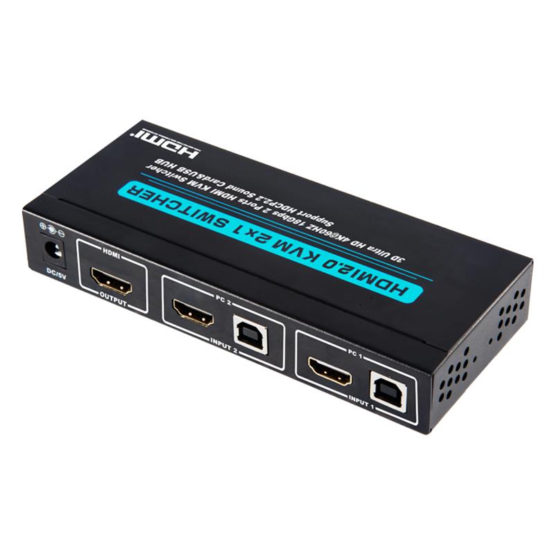 V2.0 HDMI KVM 2x1 Switcher Υποστήριξη 3D Ultra HD 4Kx2K \/ 60Hz
