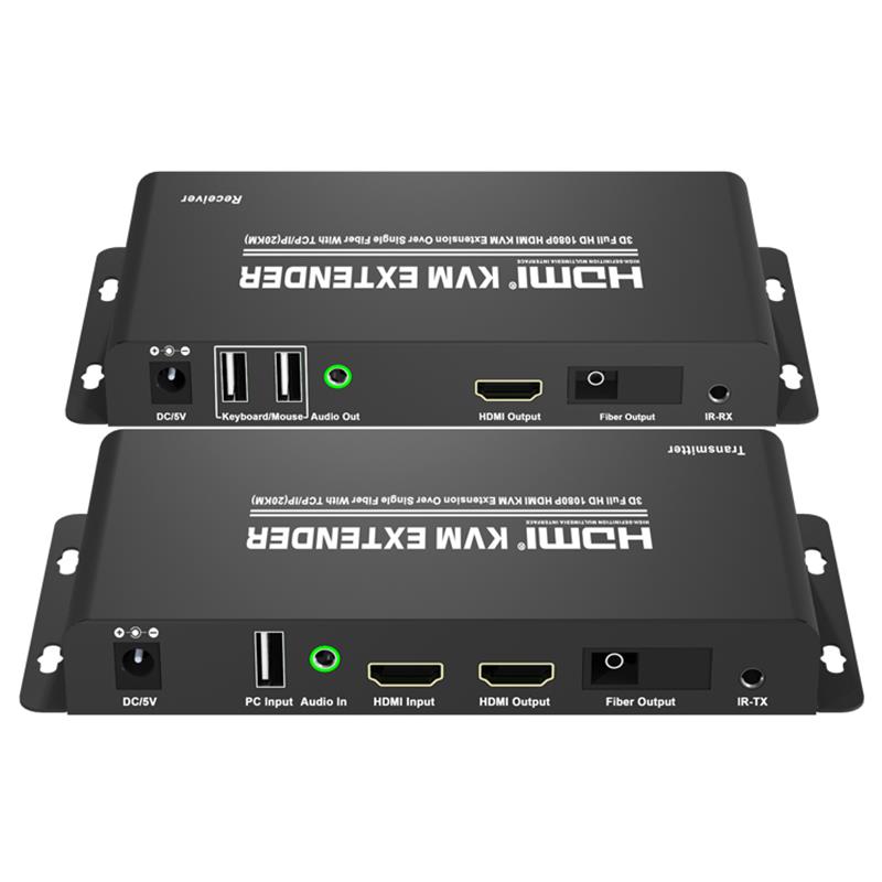 HDMI KVM Extender σε ενιαία οπτική ίνα με υποστήριξη TCP \/ IP (20KM) Full HD 1080P