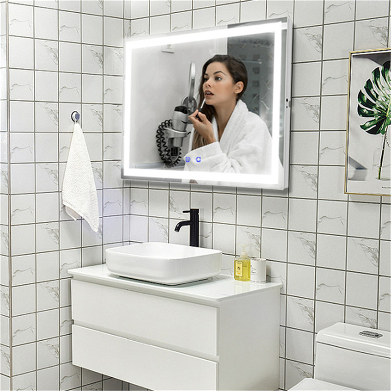 Εσωτερικός σχεδιασμός LED φωτισμένος καθρέφτης Vanity Mirror Καθρέφτης μπάνιου προσαρμοσμένος στο τοίχωμα