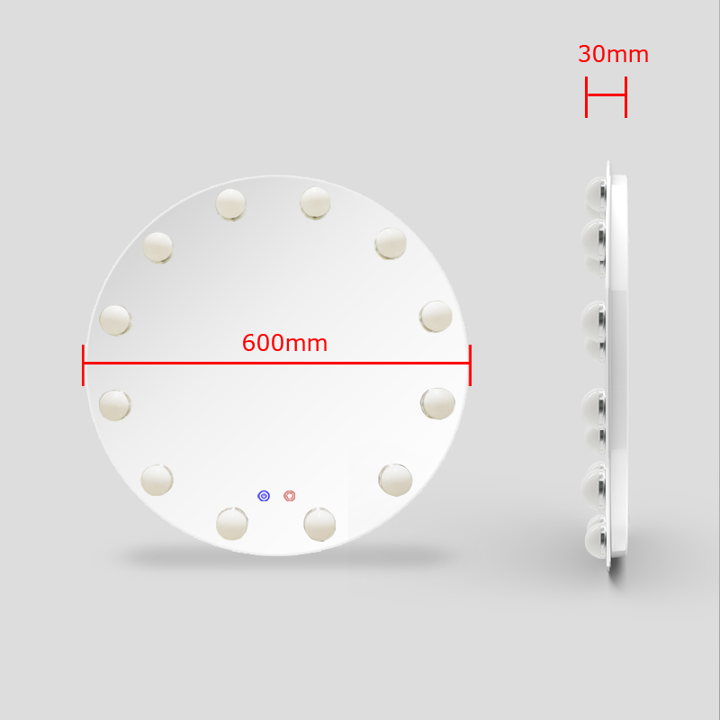 Round Shape Desktop Style φωτισμένο χαρακτηριστικό του Hollywood mirror