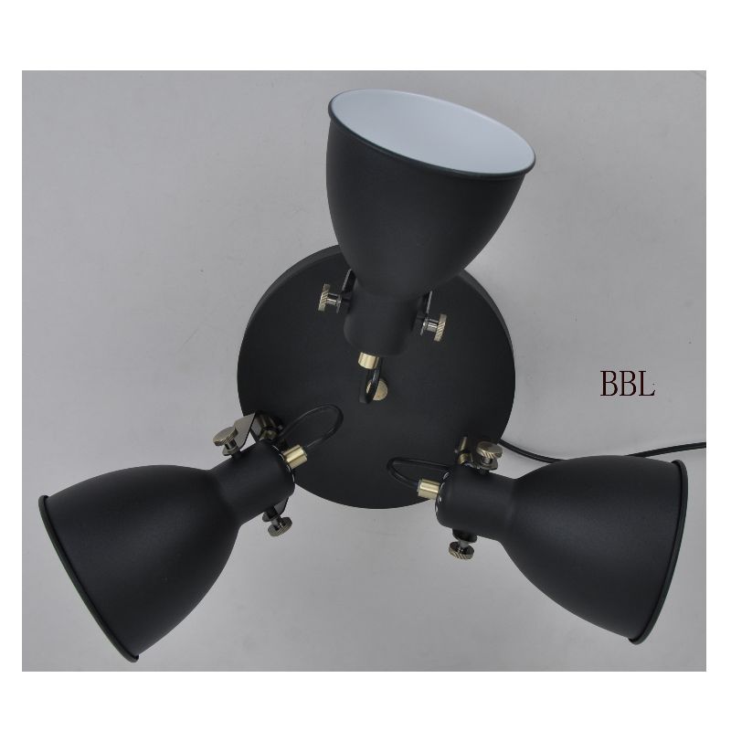 Φωτιστικό οροφής με στρογγυλή μεταλλική απόχρωση 3τμ