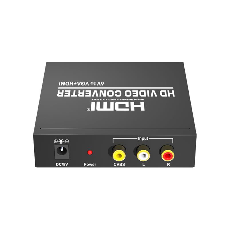 Μετατροπέας AV σε VGA + μετατροπέα HDMI Up Scaler 720P \/ 1080P