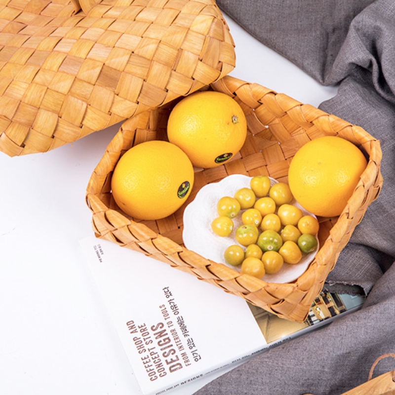 Ξύλινο υφασμένο καλάθι