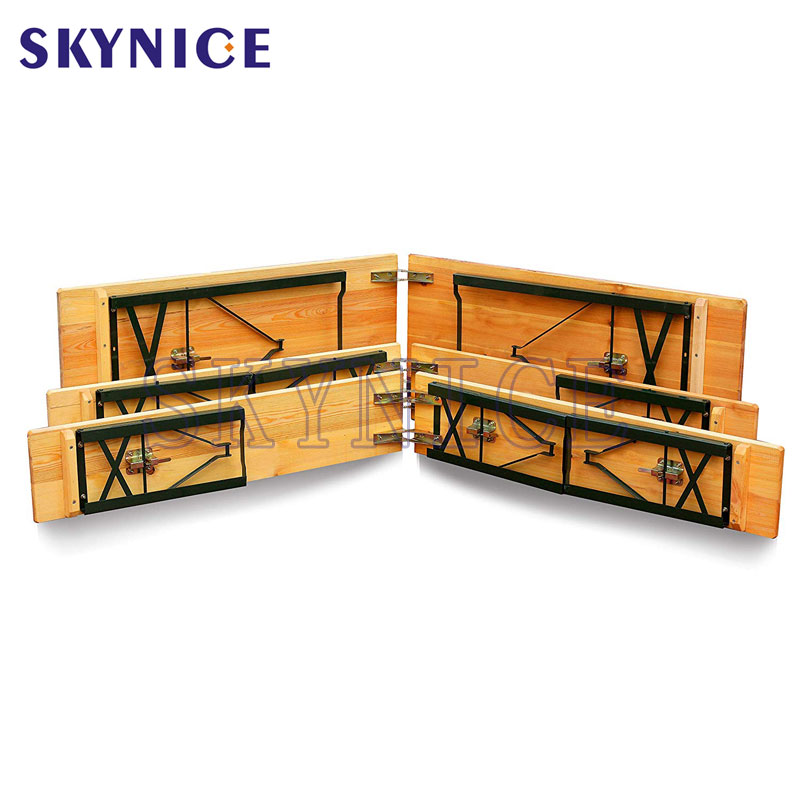 Pine ξύλο υπαίθρια έπιπλα μπύρας πίνακα και καρέκλες