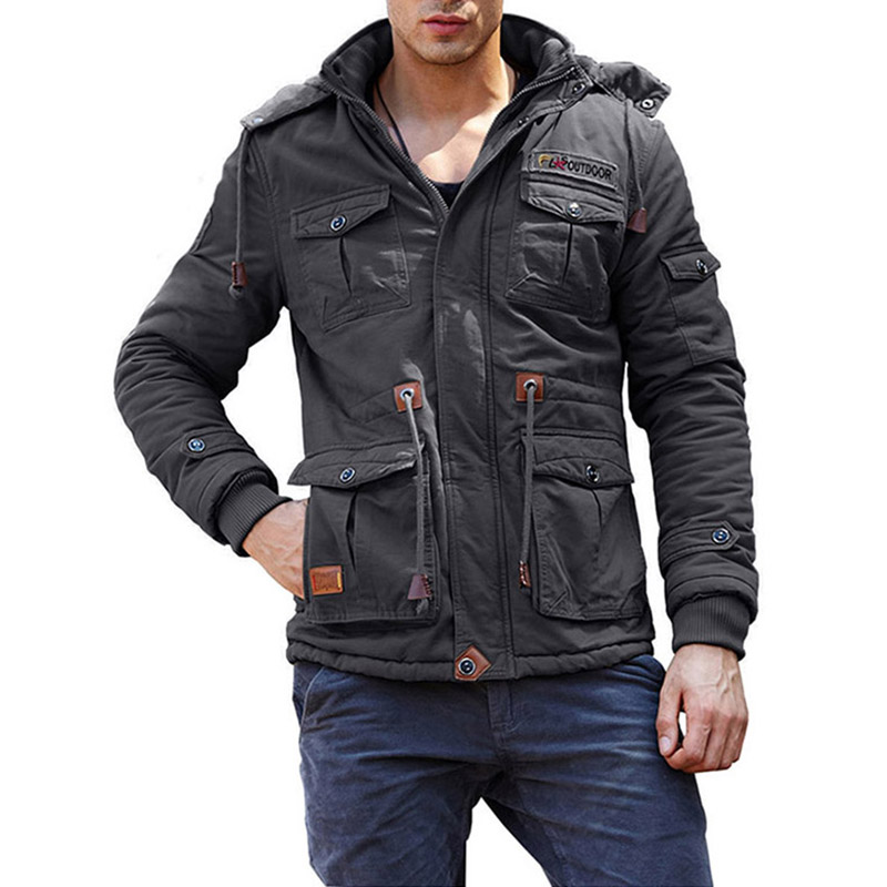 Work Fleece Jacket Windbreaker Τακτικός χειριστής παλτό Bomber, ανθεκτικό στη φθορά του αφαιρουμένου καπέλου
