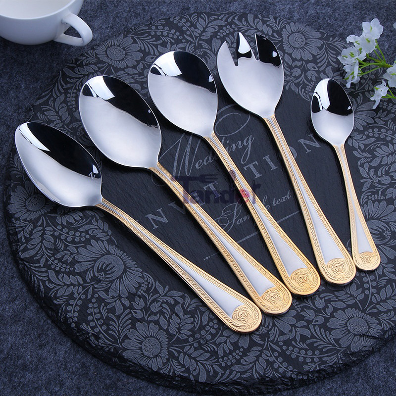 Βασιλικό, ανοξείδωτο, επίπεδο, 72pcs, φανταχτερό, επιχρυσωμένο μαχαιροπήρουνο με ξύλινη θήκη