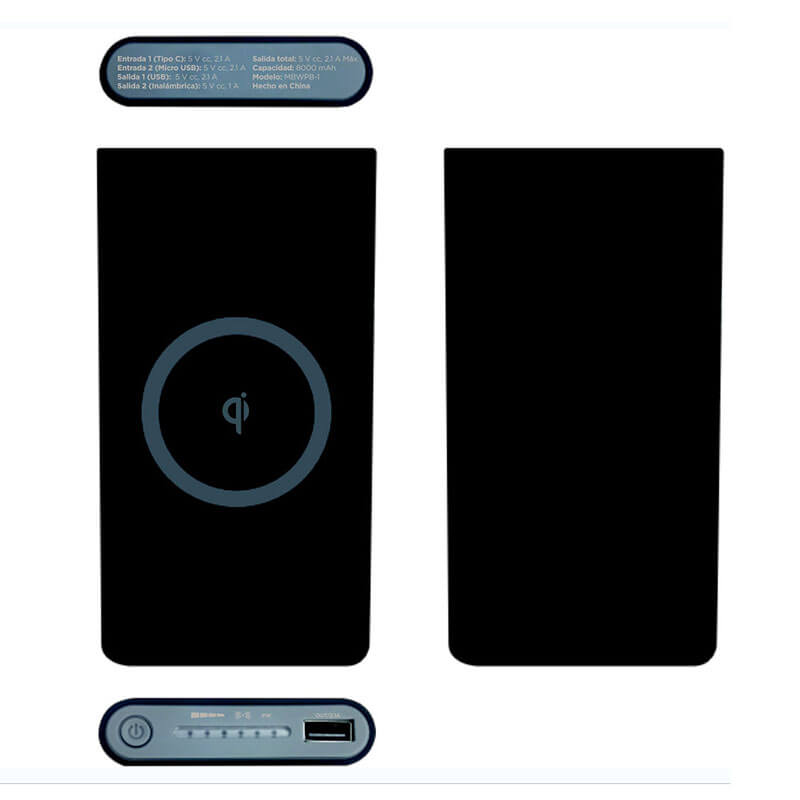 10000MAH Power Bank with Wireless Charger Pad (For Smart Phone, Airpods)