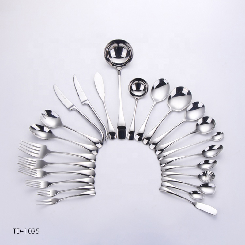 Καμπυλωμένη σχεδίαση Stainless Steel Kitchen Restaurant Party Tableware Cutlery 24PCS Set