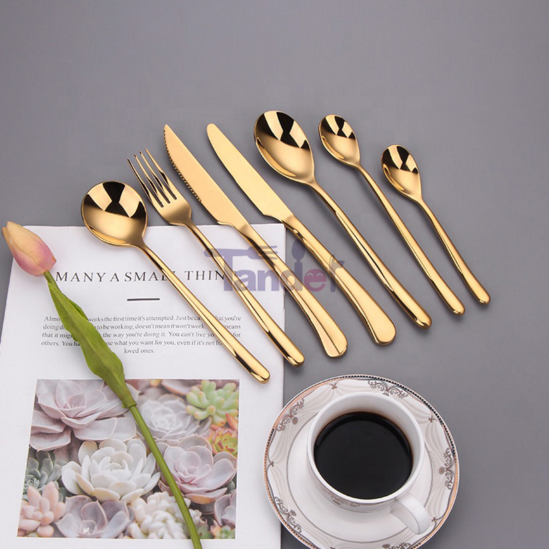 amazon κορυφή πωλητή μπουφέ flatware από ανοξείδωτο χάλυβα χρυσό μαχαιροπίρουνα