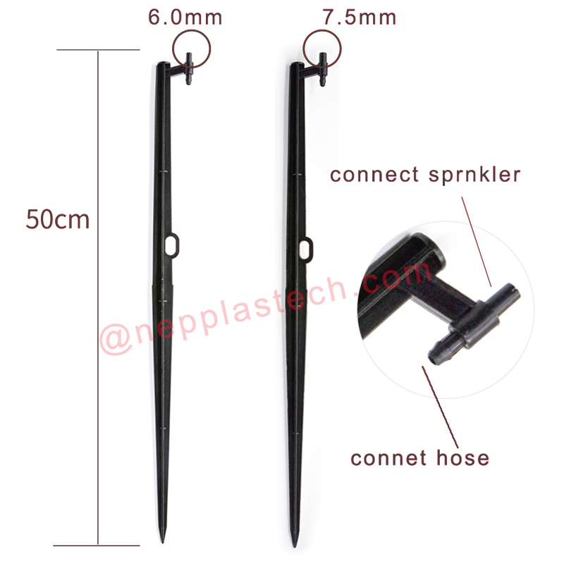 αξεσουάρ ηλιακού συστήματος άρδευσης 15 mm έως 60 mm black micro sprinkler jet stakes
