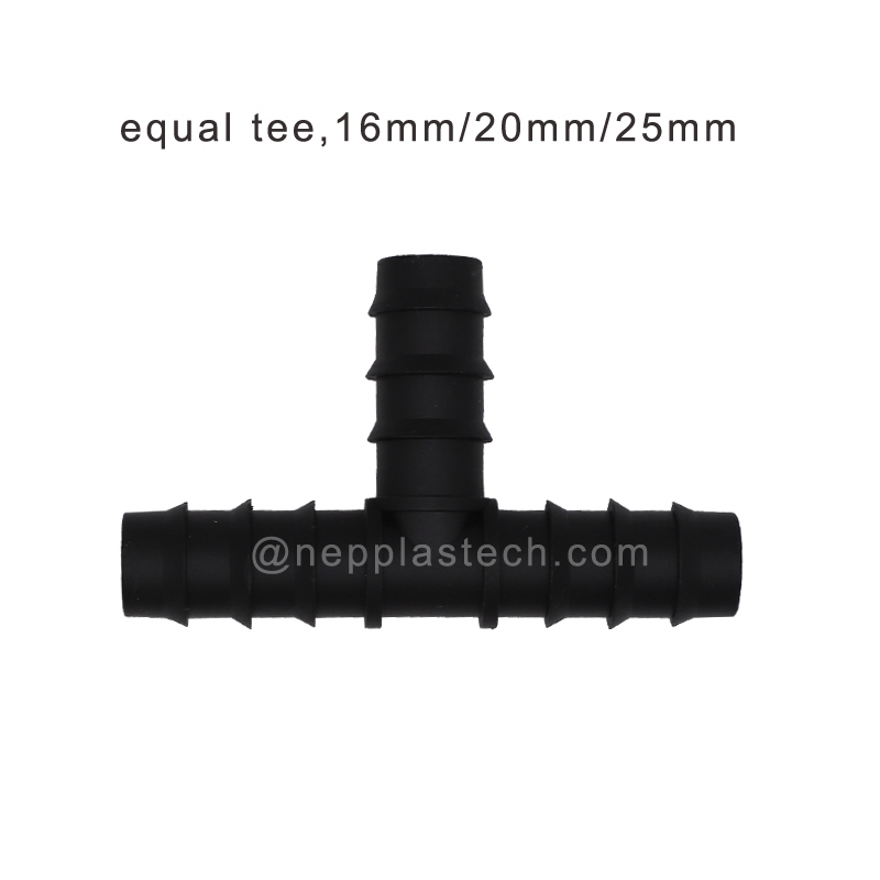 ηλιακό σύστημα αυτόματης άρδευσης σωλήνα PE 25mm με αγκαθωτό μπλουζάκι, 20mm PE σωλήνα αγκώνα barb, 16mm PE σωλήνες ευθείες συνδέσεις