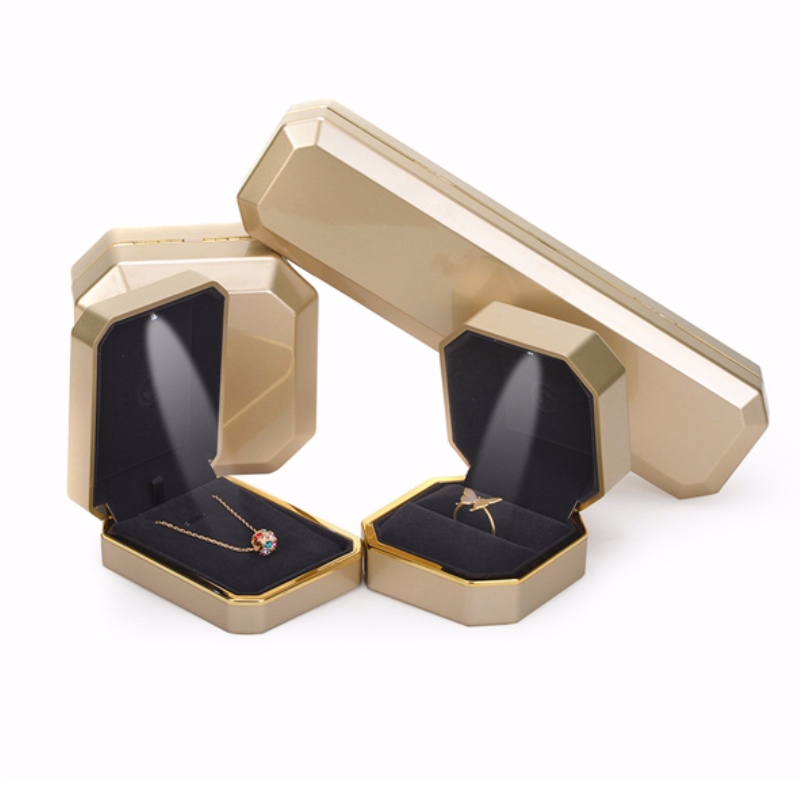 FL-PA0006 πλαστικό κουτί κοσμήματος με φώτα LED