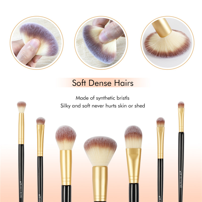 Σετ βούρτσας μακιγιάζ 10PCS, Premium Brush Make Up Brush Kit Brushes Tools with PU Leather Travel Makeup Bag