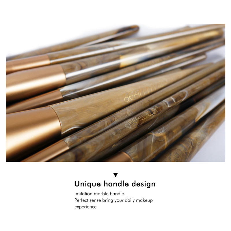 Σετ βούρτσας μακιγιάζ BEALUXUR, Premium Synthetic Powder Powder Blush Eyeshadow Brushes Σετ βούρτσας μακιγιάζ με καλλυντική τσάντα