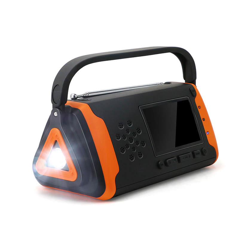Ψηφιακός ραδιοφωνικός καιρός έκτακτης ανάγκης LCD, Solar Hand Crank AM \/ FM NOAA Radio με LED φακό, συσκευή αναπαραγωγής μουσικής AUX, 4000mAh Power Bank για ...