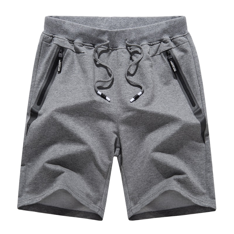 Mens Cotton Joggers Casual Workout Shorts Running Shorts with Zipper Pockets Loose Leg Bottom Activewar