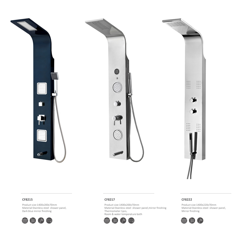 Πάνελ ντους από ανοξείδωτο ατσάλι CF8221, Πάνελ ντους μπάνιου, Ντους μασάζ