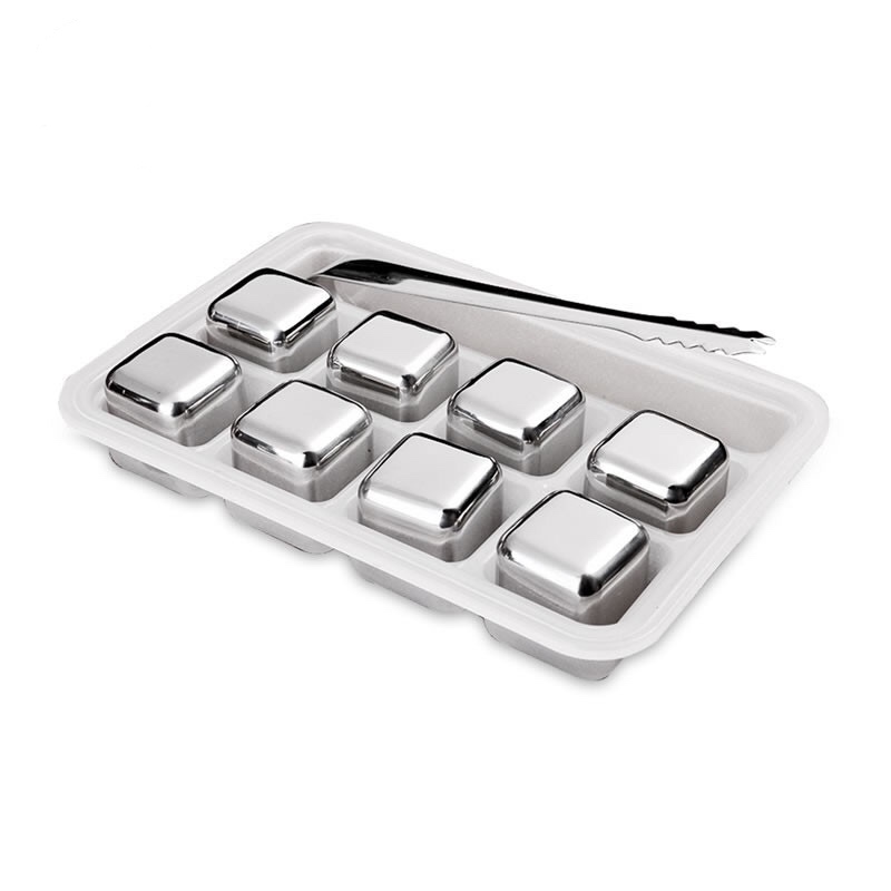 Η πώληση Square 27mm 8pcs set Stainless Steel Whisky Stones Ice Cube