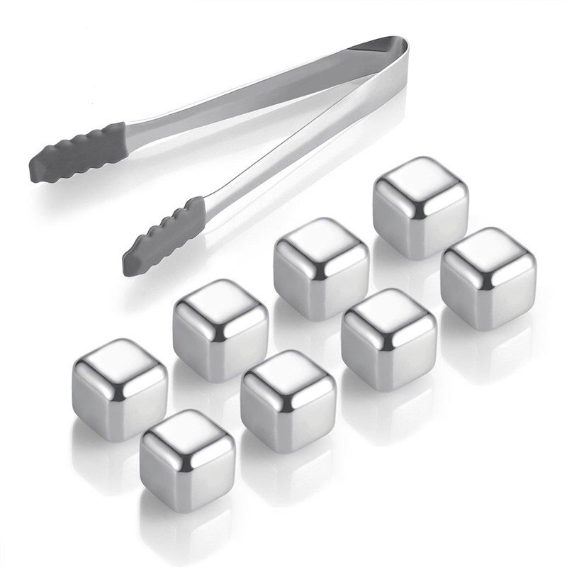 Η πώληση Square 27mm 8pcs set Stainless Steel Whisky Stones Ice Cube