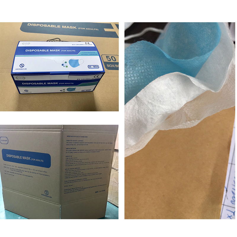 Μάσκα μίας χρήσης τρία στρώματα προστατευτικής μάσκας από γάζα βαμβακιού, αποτρέπει αποτελεσματικά τα βακτήρια, το σάλιο,