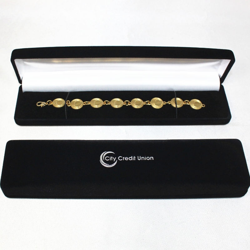 D-11 προσαρμοσμένο χονδρικό μαύρο βελούδινο κουτί για σήμα & κολιέ