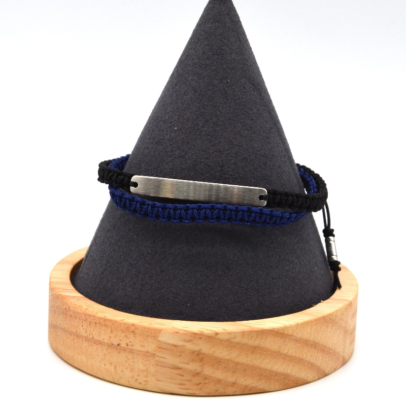 Εξαρτήματα από ανοξείδωτο χάλυβα υφασμένα βραχιόλι από σχοινί rbbg211