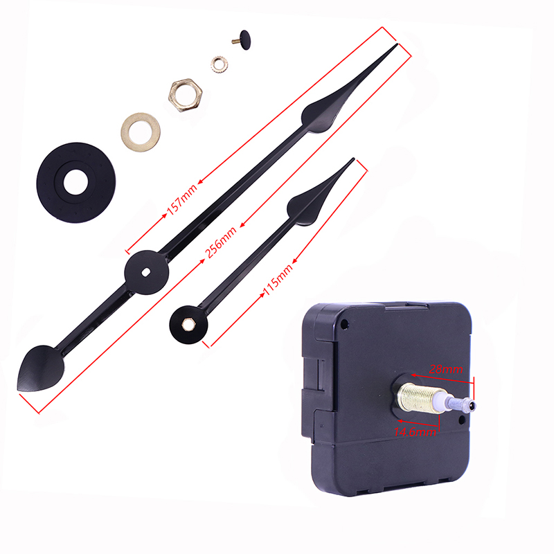 HR1688 23 χιλιοστά χαλαζία μαύρο ρολόι κίνηση και μεγάλα ρολόγια χέρια