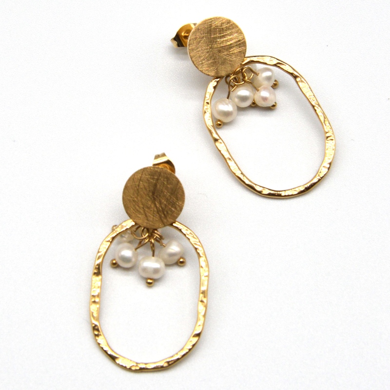 Περλ σκουλαρίκια από ανοξείδωτο ατσάλι, κοσμήματα μόδας, κοσμήματα μόδας, μαργαριταρένια κοσμήματα.