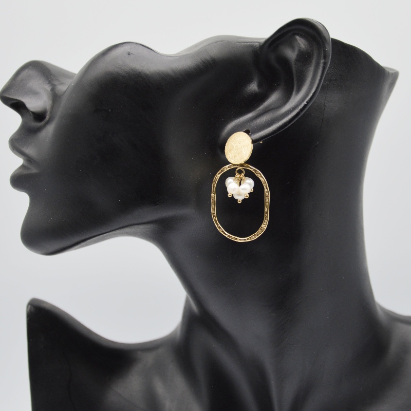 Περλ σκουλαρίκια από ανοξείδωτο ατσάλι, κοσμήματα μόδας, κοσμήματα μόδας, μαργαριταρένια κοσμήματα.