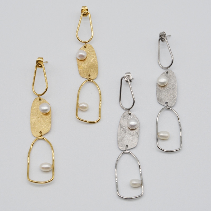 Περλ σκουλαρίκια από ανοξείδωτο ατσάλι, κοσμήματα μόδας, κοσμήματα μόδας, μαργαριταρένια κοσμήματα