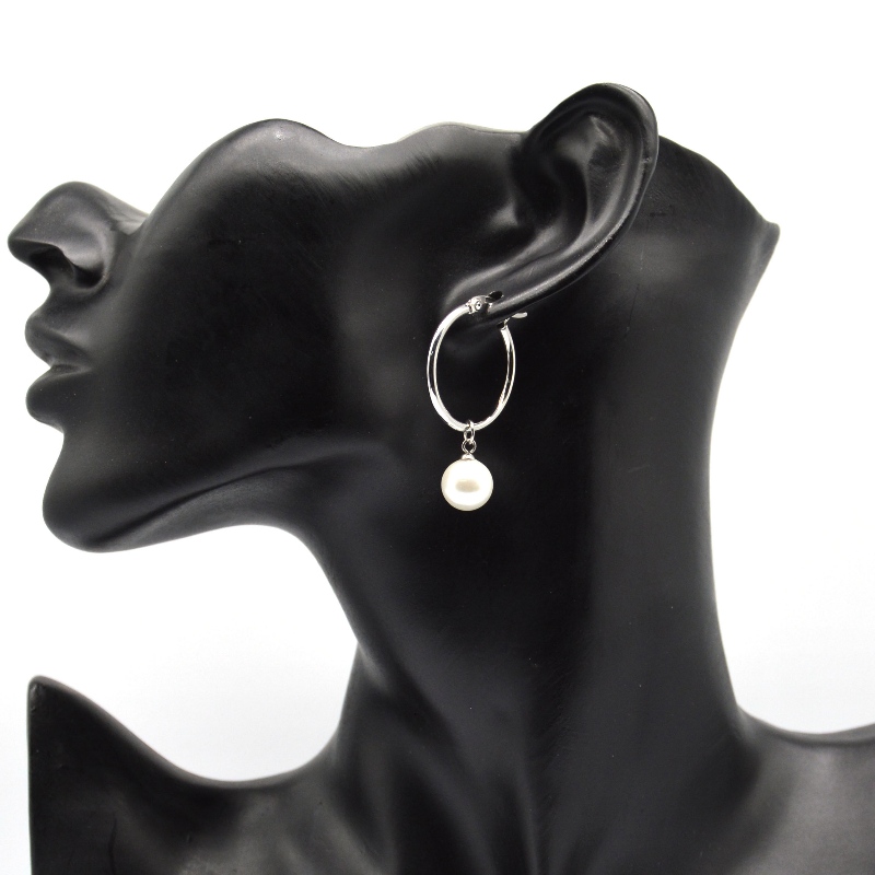 Περλ σκουλαρίκια από ανοξείδωτο ατσάλι, κοσμήματα μόδας, κοσμήματα μόδας, μαργαριταρένια φωτοφόρα 1466