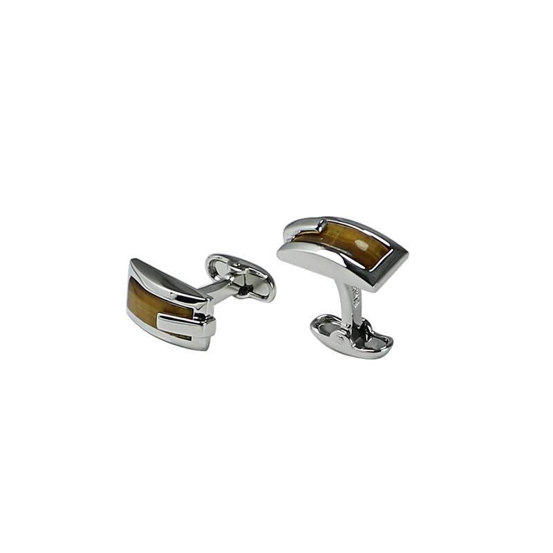 Tigers Eye Bridged Unique Cuff Links