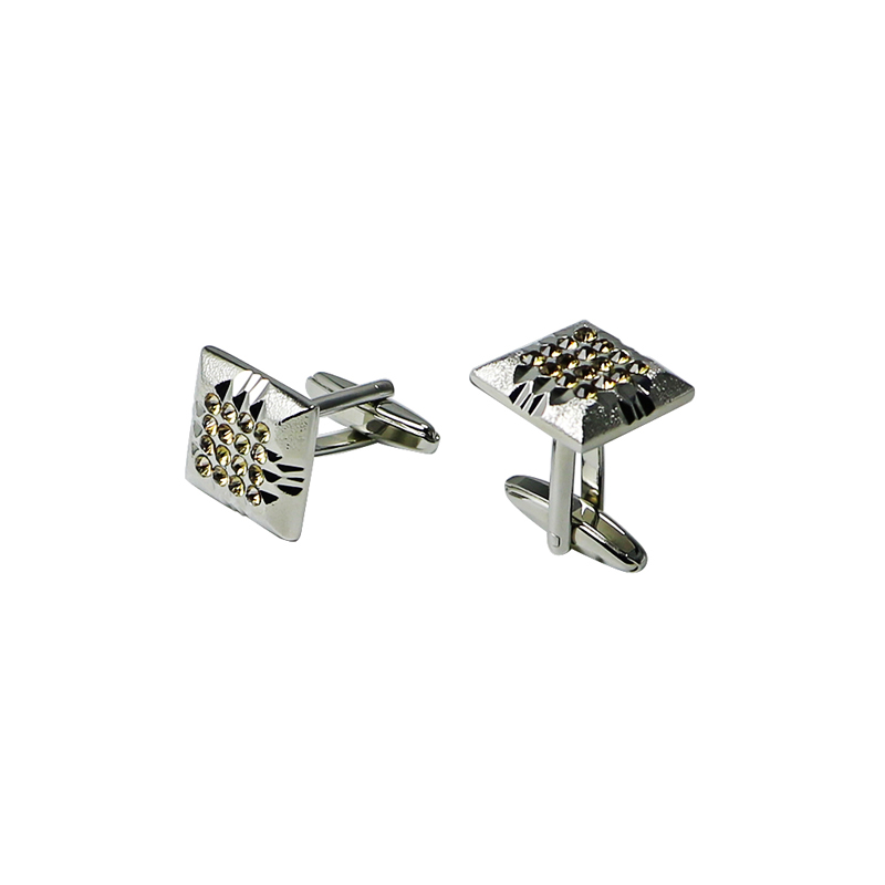 Πλατεία Silvertone με συνδέσμους Canary Rhinestone Cuff