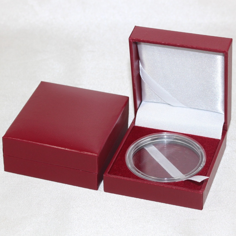 Αντικείμενο V-04 τετράγωνο PU Leather κουτί για κέρματα και σήμα, μανικετόκουμπο, συνδετήρα γραβάτα κ.λπ. mm.63*68*28, βάρη περίπου 50g