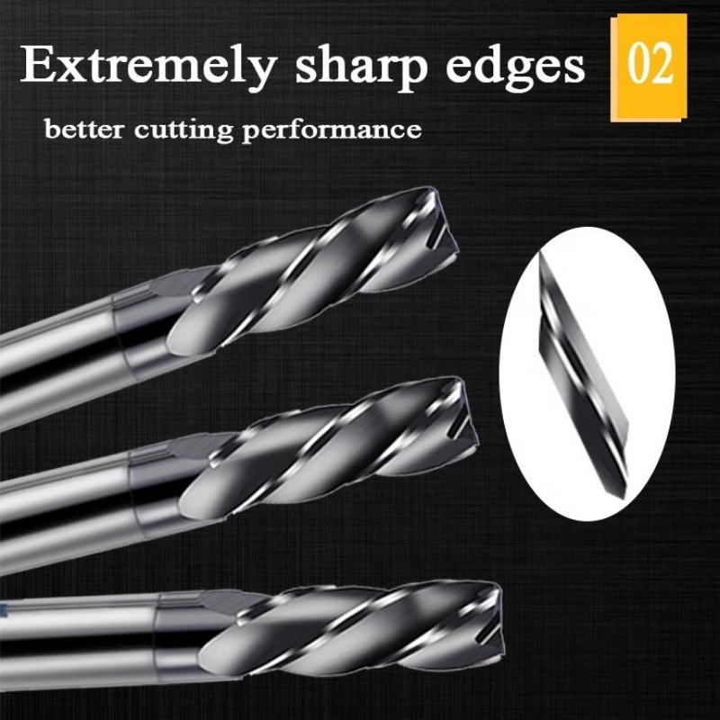 Μαχαίρι στρογγυλής μύτης 4 λεπίδων: καλής ποιότητας γωνιακή ακτίνα ακατέργαστου καρβιδίου στρογγυλεμένη άκρη μύλων τεμαχισμού R4