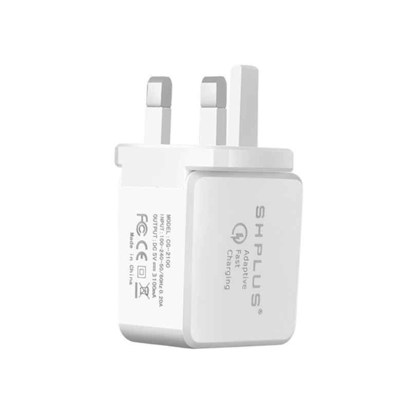 Φορτηγό AC Travel Charger, φορητός φορτιστής 18W 3.0, φορητός φορτιστής αεροπορικού φορτιστή EU/US/UK Plug 2.1A 4